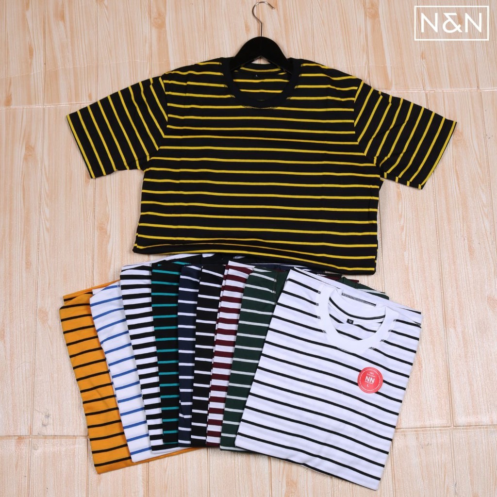 Grosir Kaos Polos STRIPE Baju Polos Salur Garis Garis Pria Wanita - KAOS STRIPE