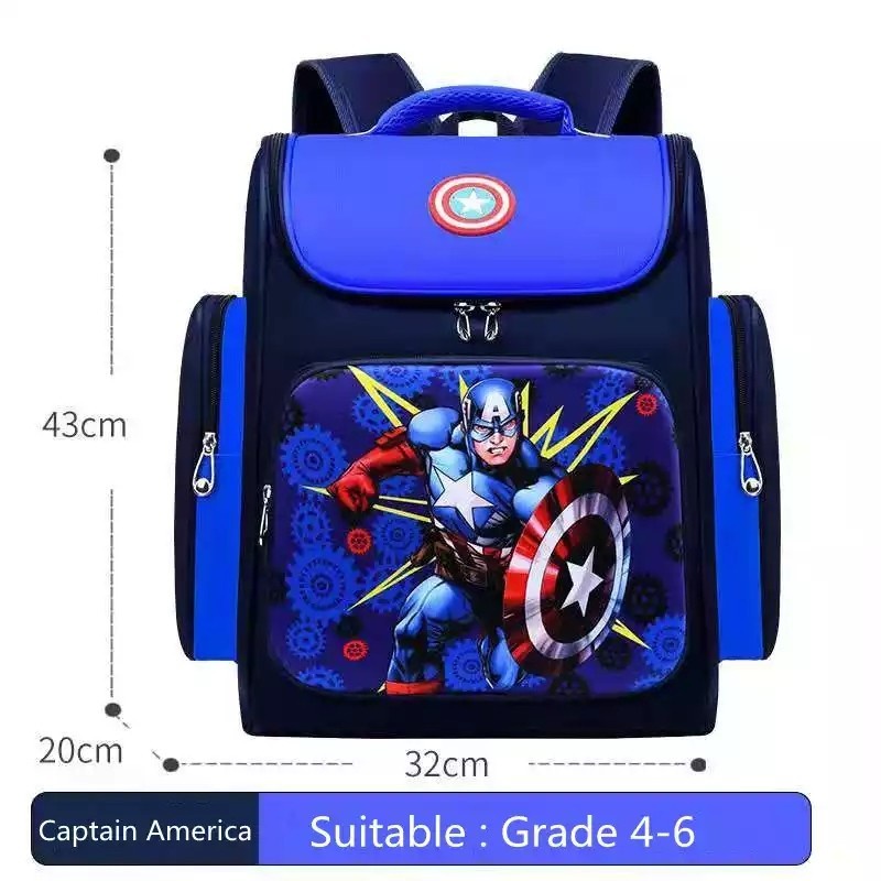 NIQABIS Tas Ransel Anak Laki Laki Karakter Marvel Tutup Tas Sekolah Anak PG PAUD TK SD Superhero