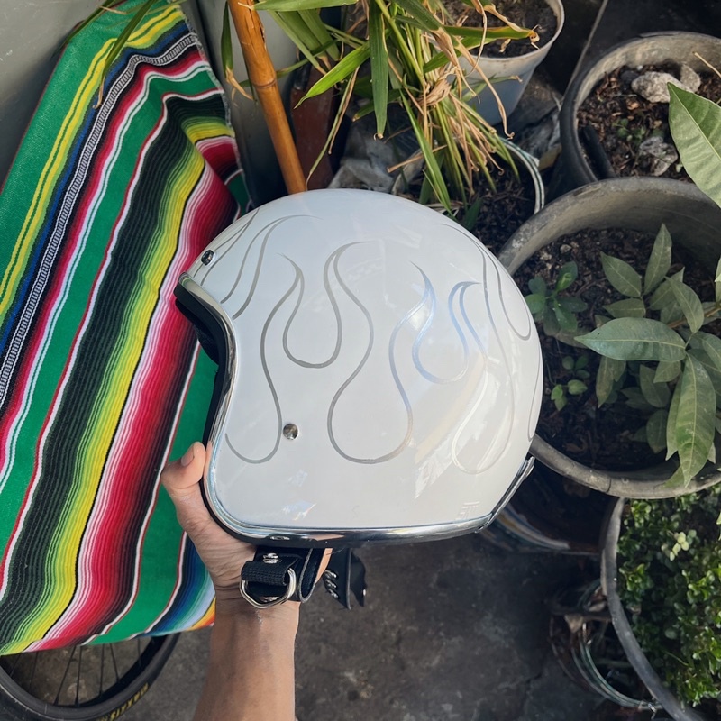 Helm Custom Flame Vespa Justin Bieber - Helm Custom