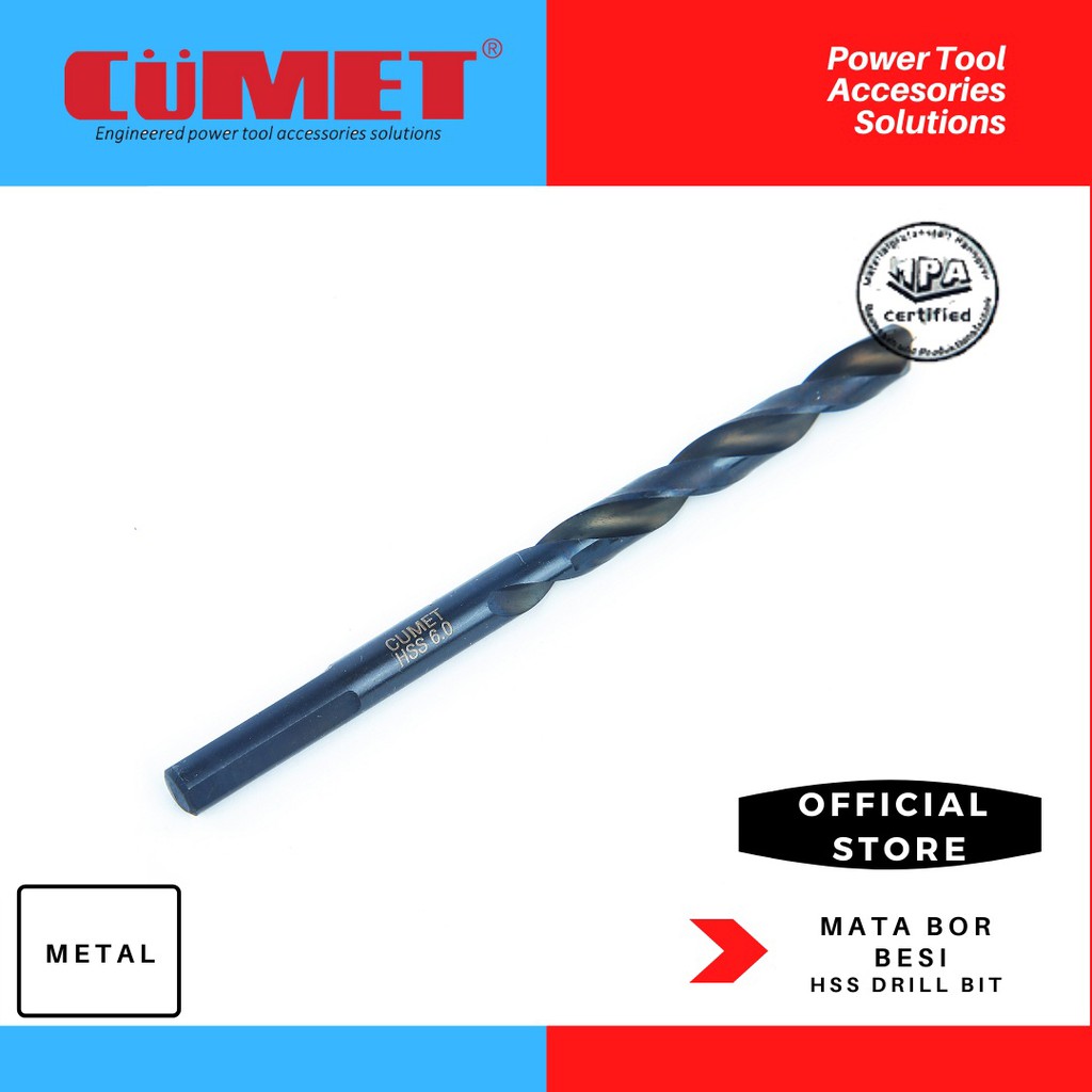 Cumet-Mata Bor Besi HSS Drill Bit/Black Oxide D16mm
