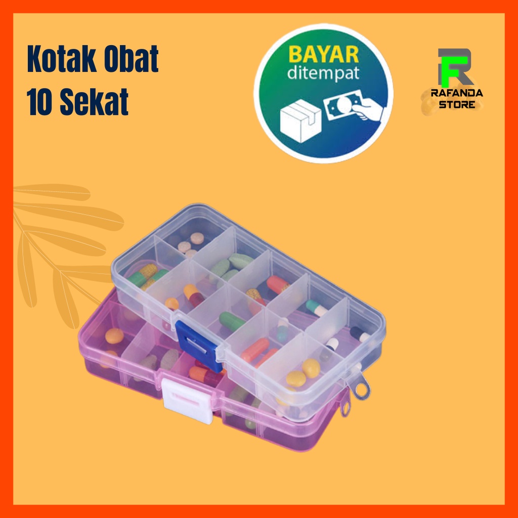 KOTAK OBAT 10 SEKAT TABLET TEMPAT PENYIMPANAN AKSESORIS PERHIASAN JEWELRY BOX STORAGE MANIK KANCING PEKANBARU