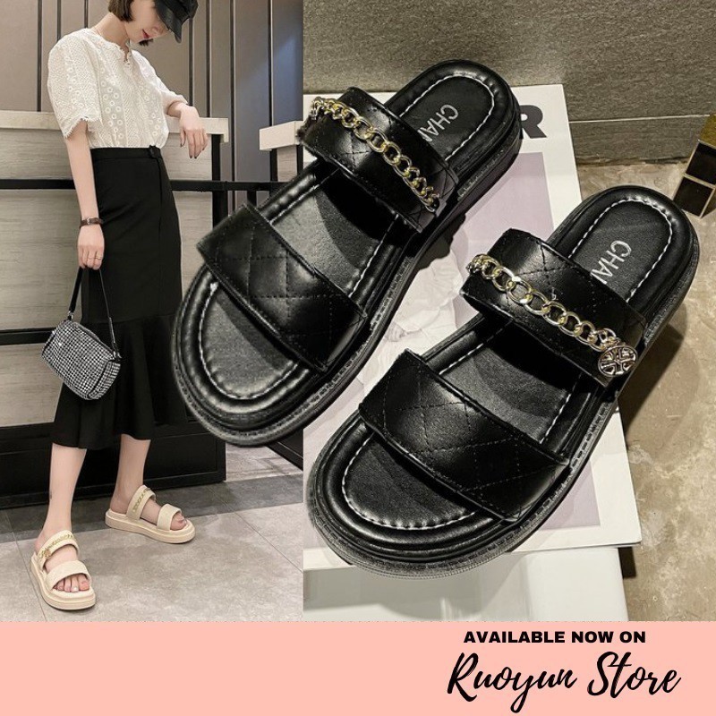 RYX - Pelle Scarpe Sandal Tebal Wanita Fashion Casual - Ori Import