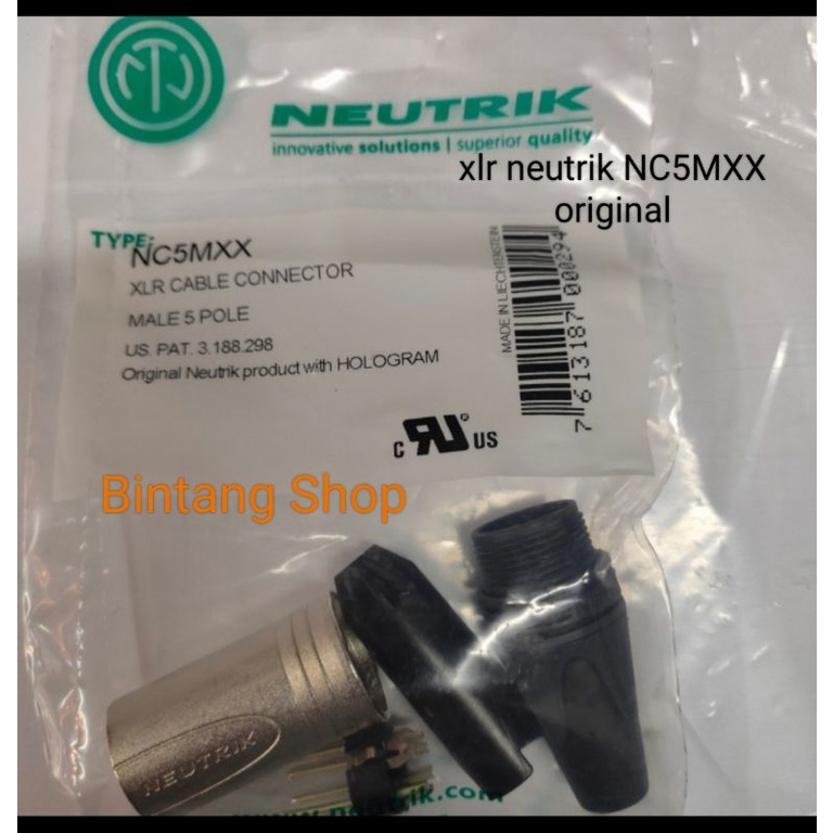 jek XLR Canon NEUTRIK 5 pin original nc5mxx male