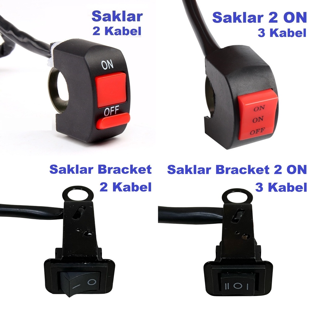 Saklar Motor Power Switch On Off Lampu Tembak Sorot LED Stang Outdoor LED Bracket Breket Spion