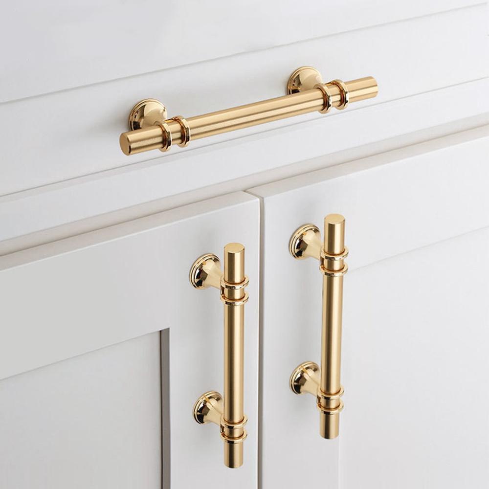 Nickolas1 Handle Pintu Gold Black Solid Perbaikan Rumah Lemari Kabinet Lemari Kotak Sepatu Lemari Gagang