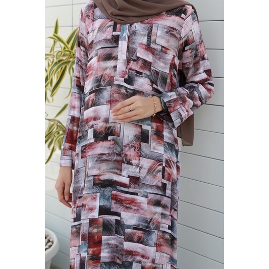 CAROLA MAXI (ld 100) - Gamis Dress Rayon Abstract Busui