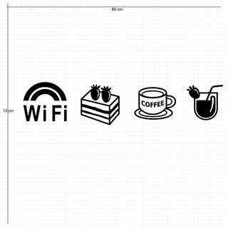 Cutting Sticker  Icon Kafe Stiker  Cafe Kaca  Dinding Wifi 