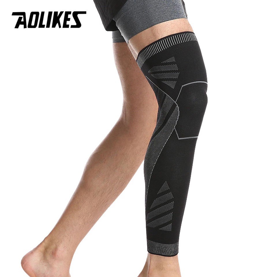 AOLIKES 7060 Leg Sleeve Calf Compression Knee Support / Deker Pelindung Lutut Kaki Panjang Olahraga