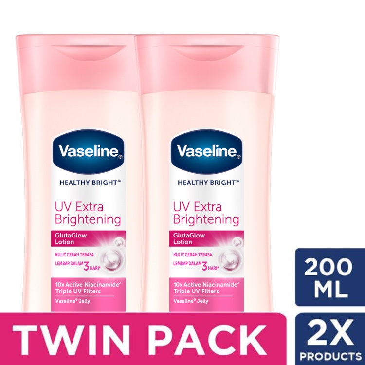 Vaseline Healthy Bright BODY LOTION UV Extra Bright with Sunscreens&Niacinamide 200ML x2