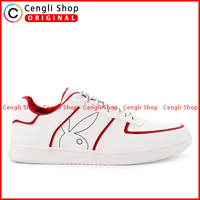 SEPATU SNEAKER PLAYBOY PRIA ORIGINAL CASUAL KETS BRANDED PUTIH PL76