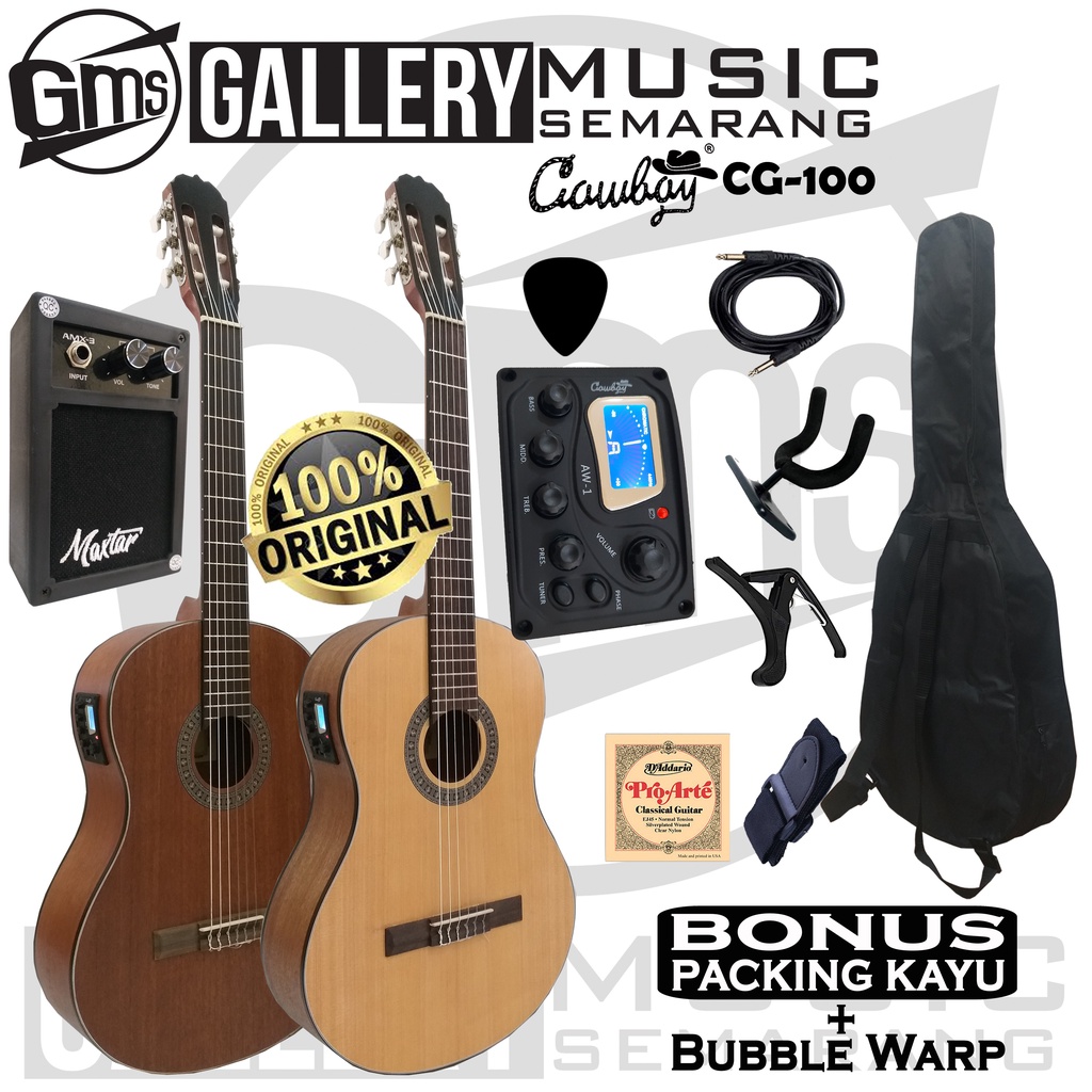 ORIGINAL!!! Gitar Klasik Elektrik Import Merk Cowboy CG-100 NA CG 100 NS Equalizer Tuner Cowboy AW-1