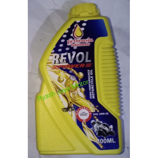 Revol Power Petroasia oli 20-40W 800ml universal for Supra x helm in/Supra x 125/karisma/Supra/Mio series/Xeon/beat/X-Ride/Fino/soul GT/soul GT 125/Spacy/Scoopy/Vario 110 karbu/CBS