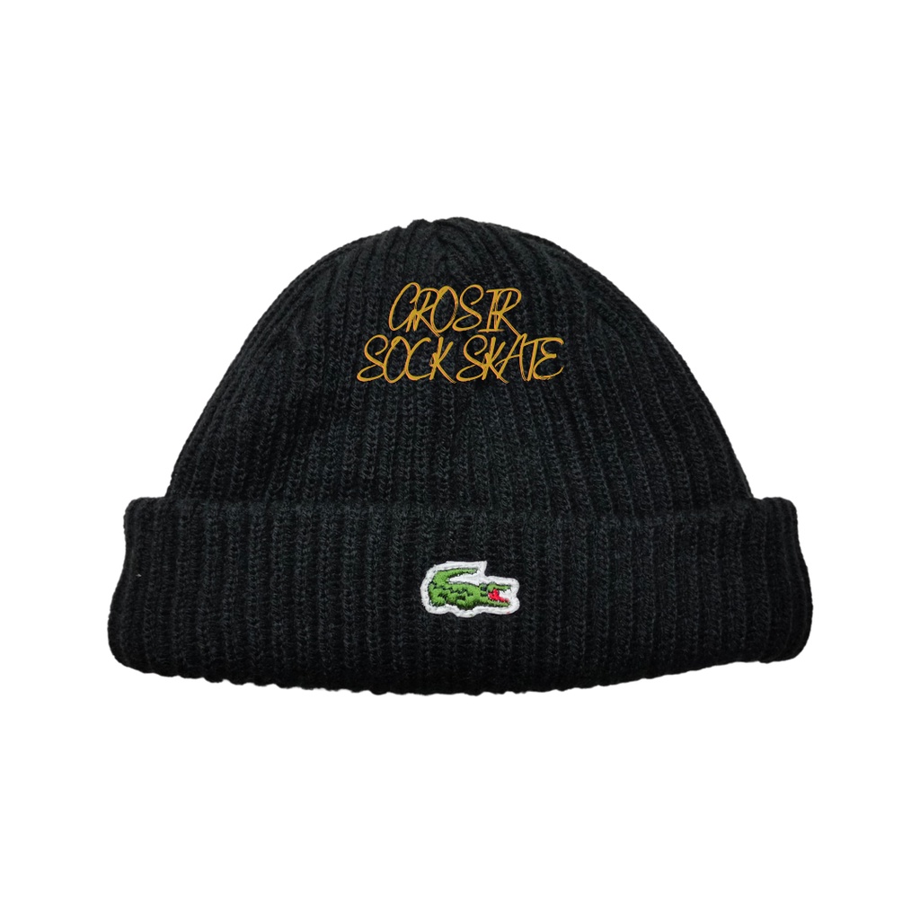 SHORT BEANIE HAT PREMIUM DISTRO BEANIE HAT LACOSTE HITAM