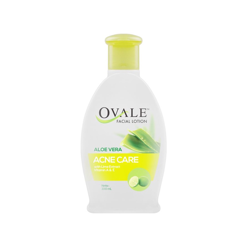 Ovale Facial Lotion Lime Aloe Vera Toner Pembersih Make Up Anti Acne Jerawat Minyak