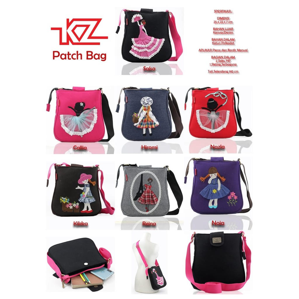 Tas Kabizaku Patch Bag / Tas Mini Slempang Wanita Murah / Tas Kabizaku Baru / Tas selempang