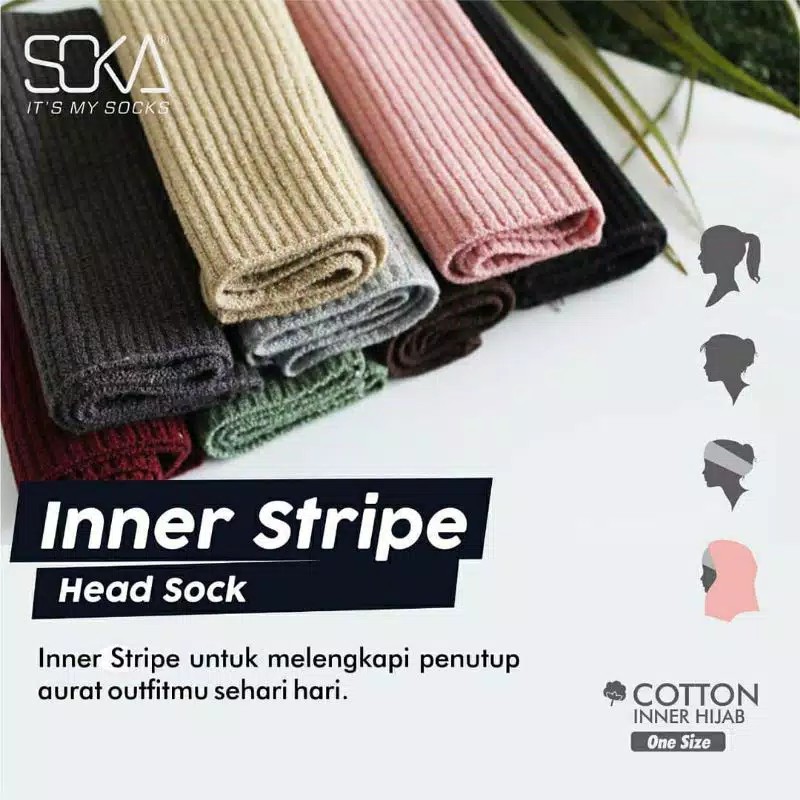 Ciput Bandana SOKA Essentials Rajut Salur &amp; Rajut Basic - Inner Hijab Anti Pusing