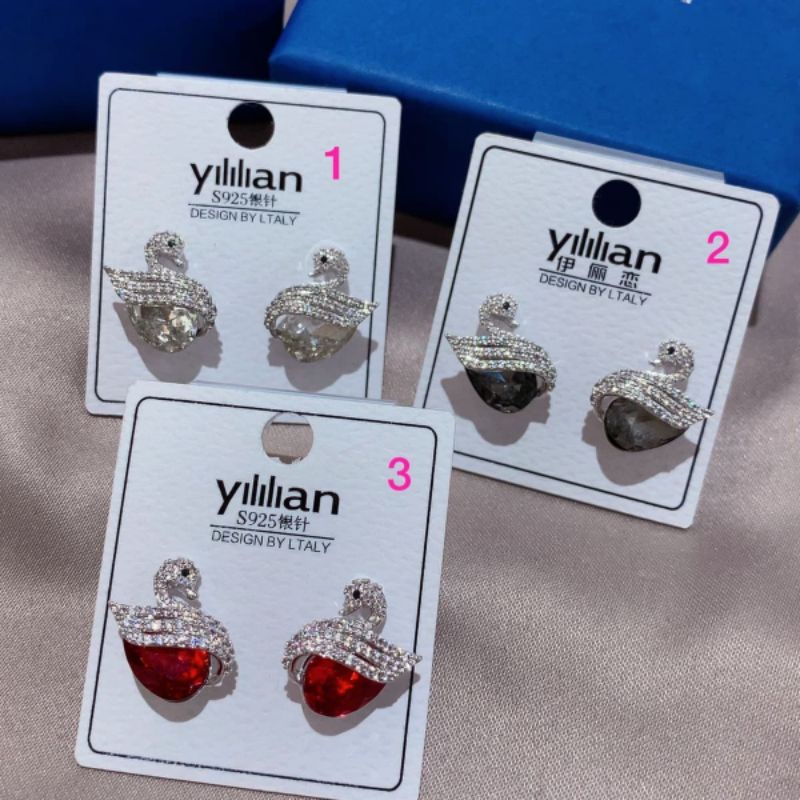 Anting Silver925 Full mata anting zircon Anti Karat anti alergi anting premium berlian kilap 013