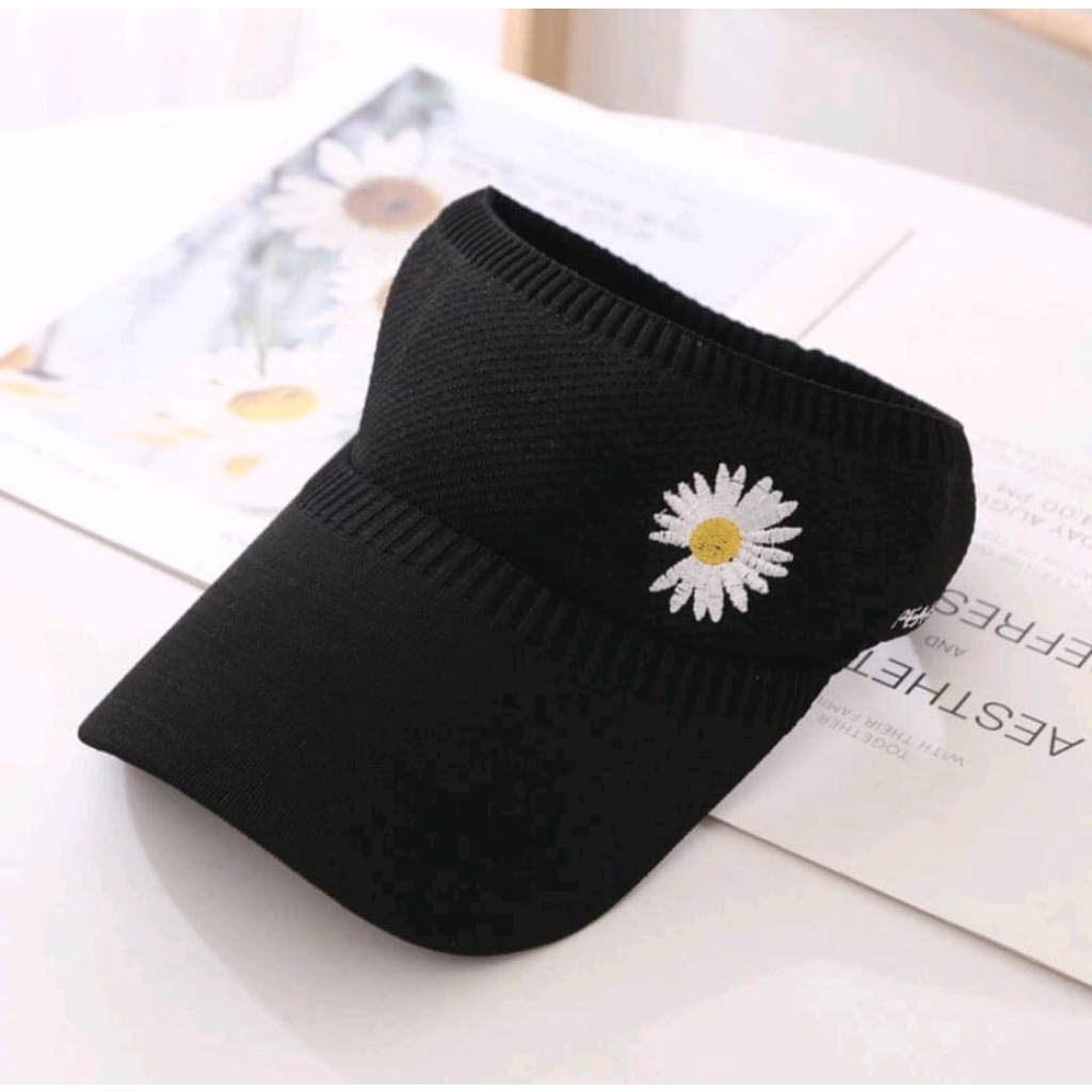 Topi Senam Rajut Bunga Daisy Terbaru