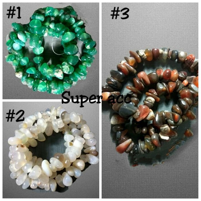 Natural Bahan Batu Perhiasan Manik Rough DIY gelang kalung aksesoris