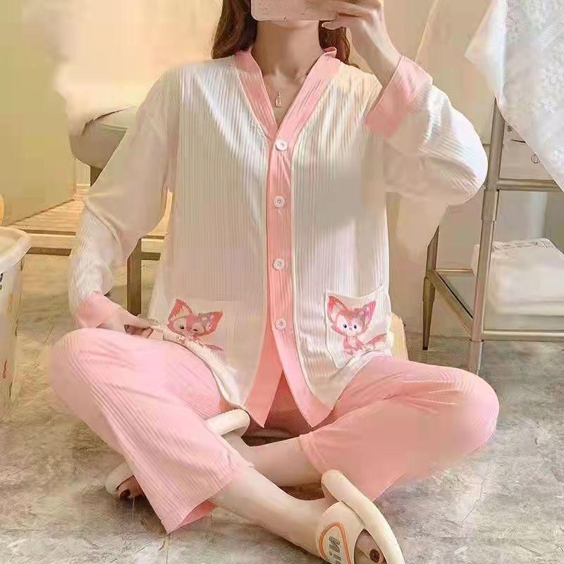 COD Stelan Import PP Kancing /Piyama Oversize lengan panjang/ Baju tidur Dewasa Wanita-09