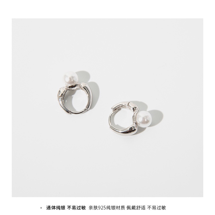 Anting S925 Sterling Silver Plated 18k Gold Aksen Mutiara Gaya Vintage