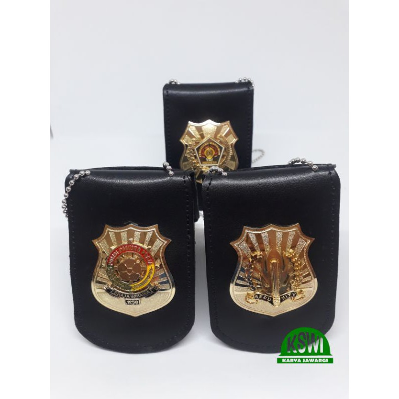 

ID CARD NAME TAG KULIT | KALUNG LENCANA LOGO | SECURITY, POL PP, WARTAWAN