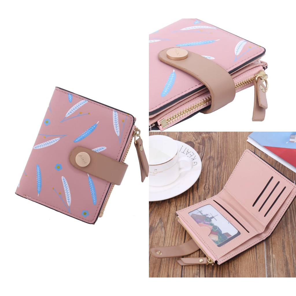 DOMPET LIPAT WANITA IMPORT MURAH KECIL KULIT NADU MINI KARTU KOIN PENDEK BRANDED BATAM PREMIUM KOREA