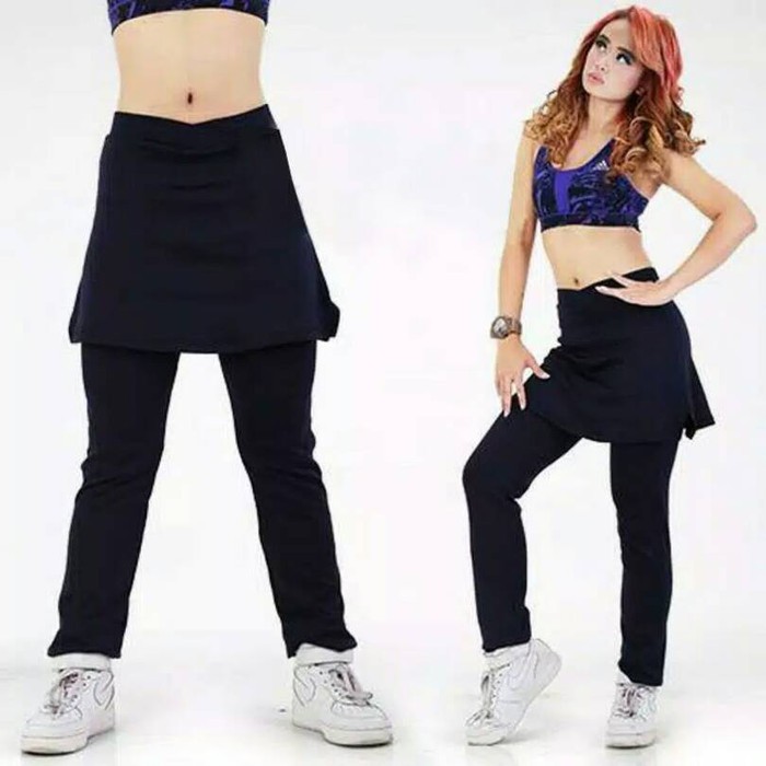 celana rok senam  - Hitam
