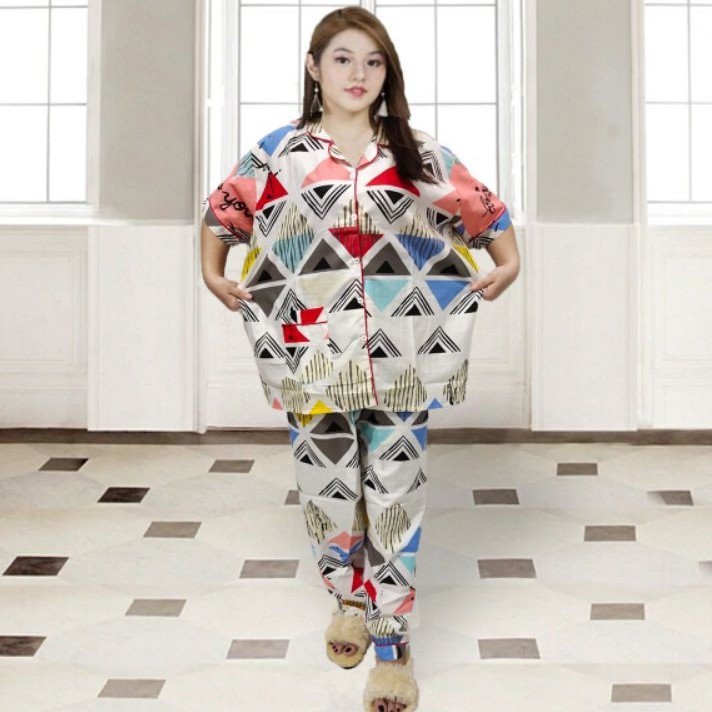 PIYAMA CP JUMBO SIZE XXL/KATUN JEPANG KARAKTER/BAJU TIDUR/PIYAMA DEWASA-FOLLOW YOU