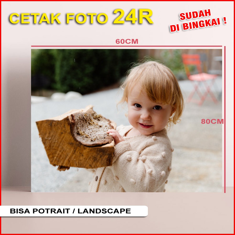 Cetak Foto Besar 24r + Bingkai Kayu