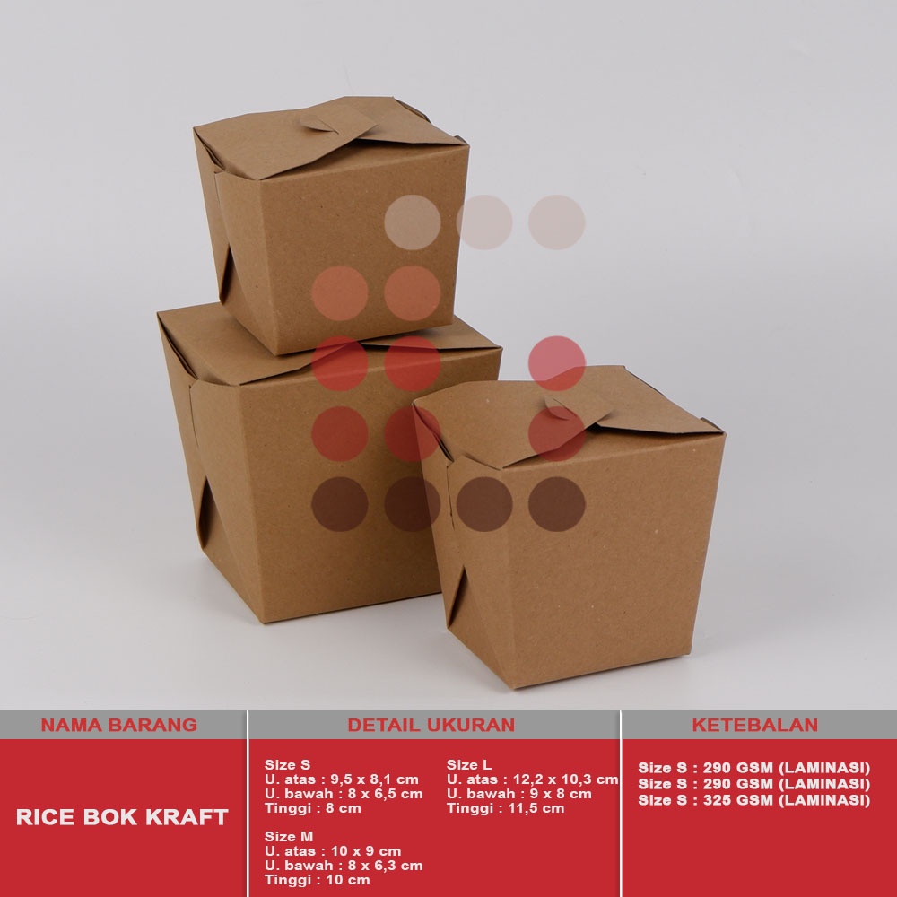 RICEBOK KRAFT L (RB003K04) ISI 10 PCS / LUNCH BOX / KRAFT