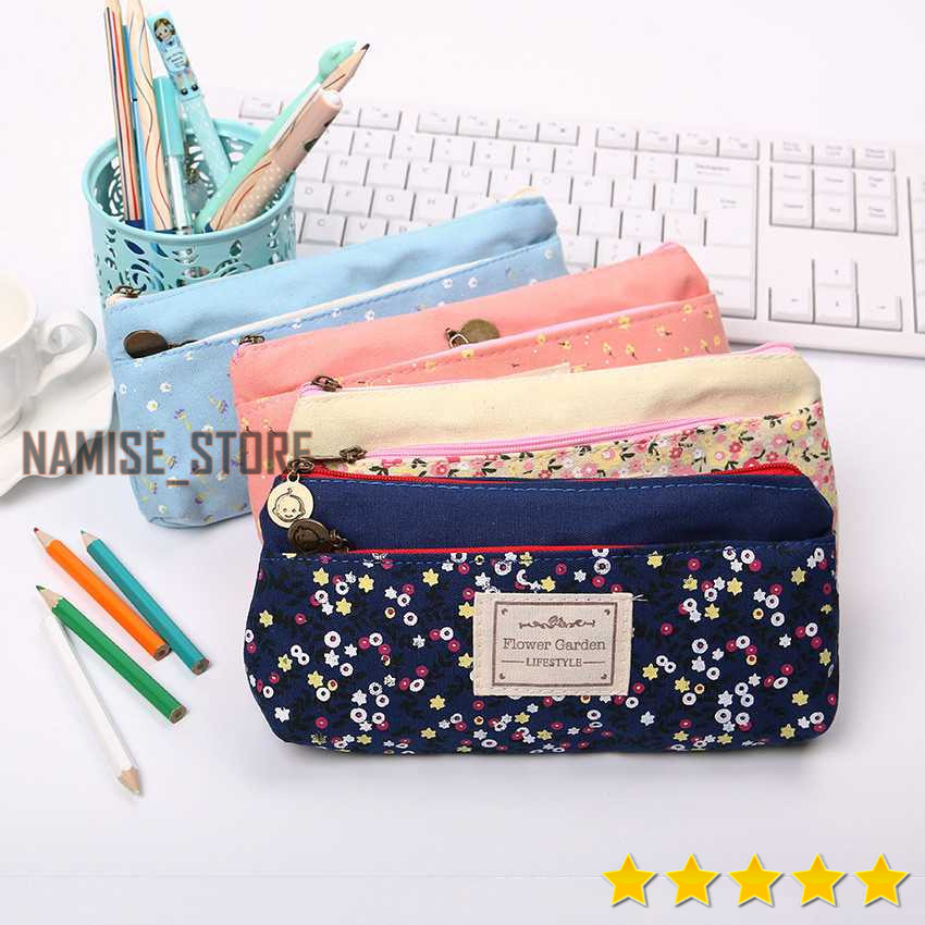 

TAS PENSIL / Tempat Pensil Shabby Double Zipper Pouch / KOTAK PENSIL / TEMPAT SHABBY