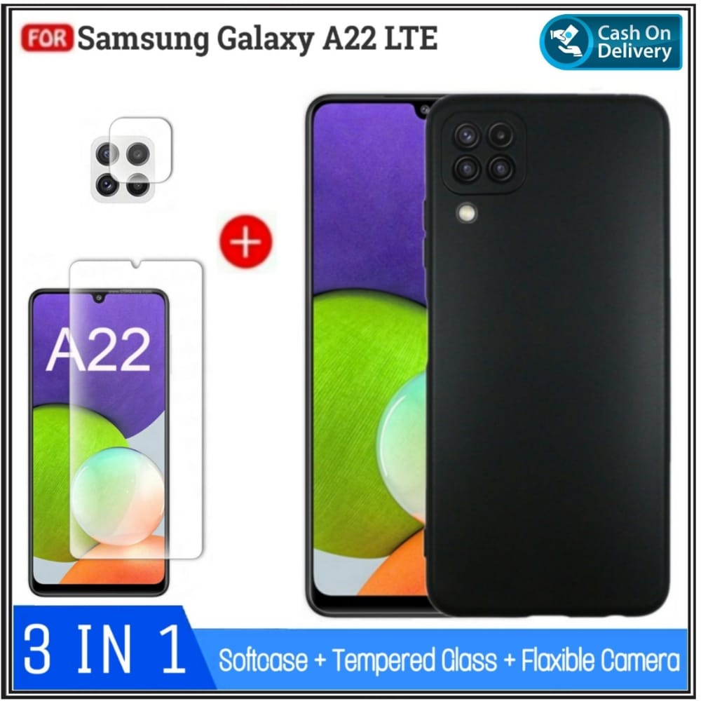 Case Samsung A22 LTE A22 4G LTE A22 5G A22 4G SoftCase Premium Casing Free Tempered Glass