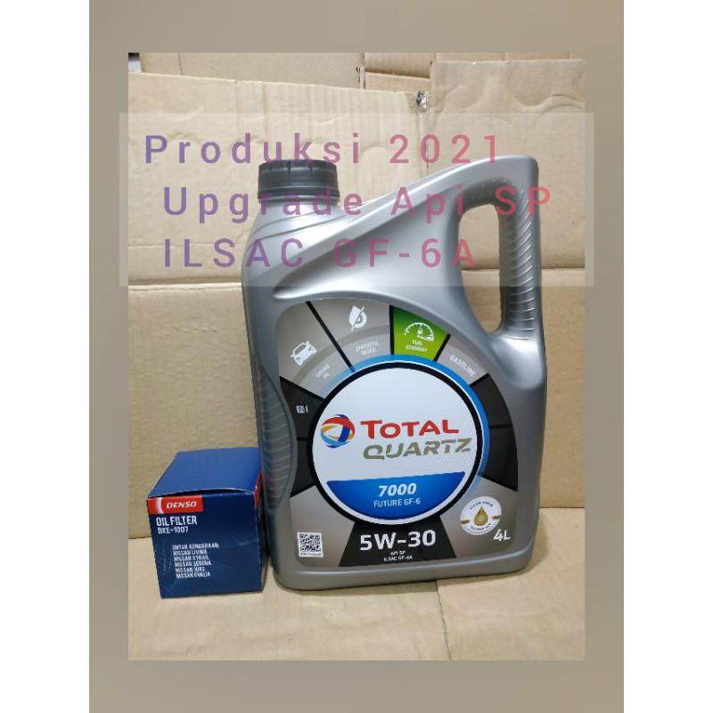 Paket oli mobil total 5w-30 & filter oli nissan