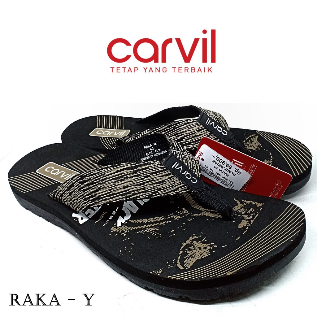  Sandal  Pria  Carvil Original Anti  Air  Sendal Carvil Raka 