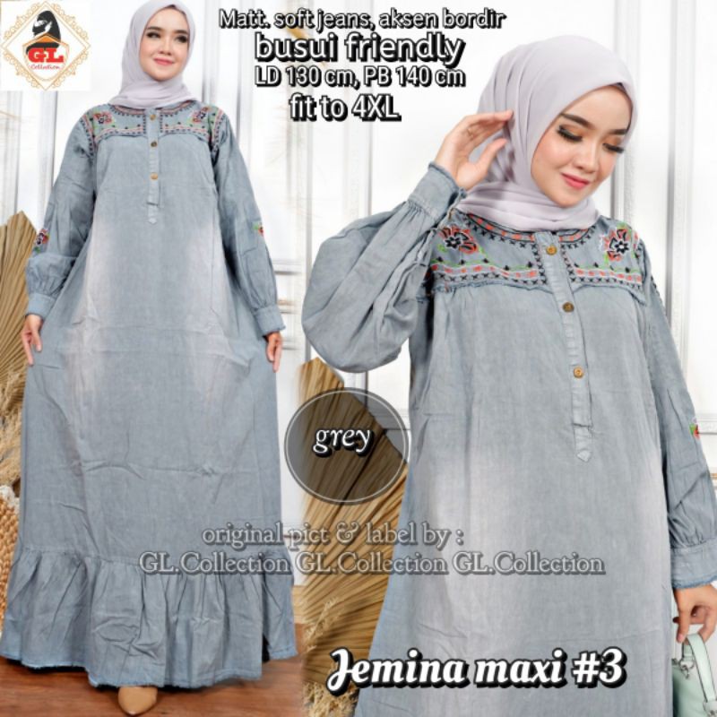 jemima maxy jumbo bahan jeans ld 130