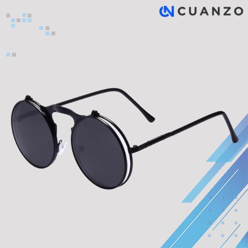 Kacamata Hitam Round Vintage Steampunk Sunglasses / Kacamata Hitam Pria Wanita Cowok Cowo Cewe Cewek Perempuan Laki Laki Dewasa Korea Bulat Anti Uv Anti Radiasi Anti Silau Aesthetic Estetik Kekinian Keren Gaya Wanita Import Korean Tik Tok Murah Original