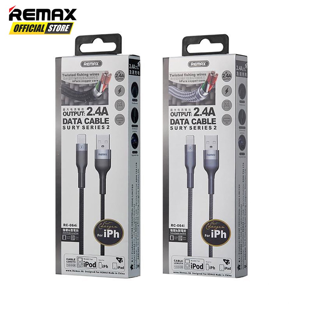 REMAX Sury Kabel Data Charger Lightning Braided 2.4A RC-064I