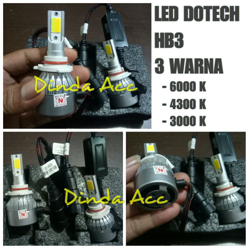 Lampu LED HB3-9005 DOTECH 3 Warna