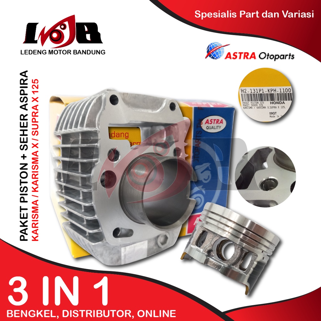 ASPIRA Paket Silinder Blok Boring Seher Supra X 125 Karisma Series Assy Set Kit