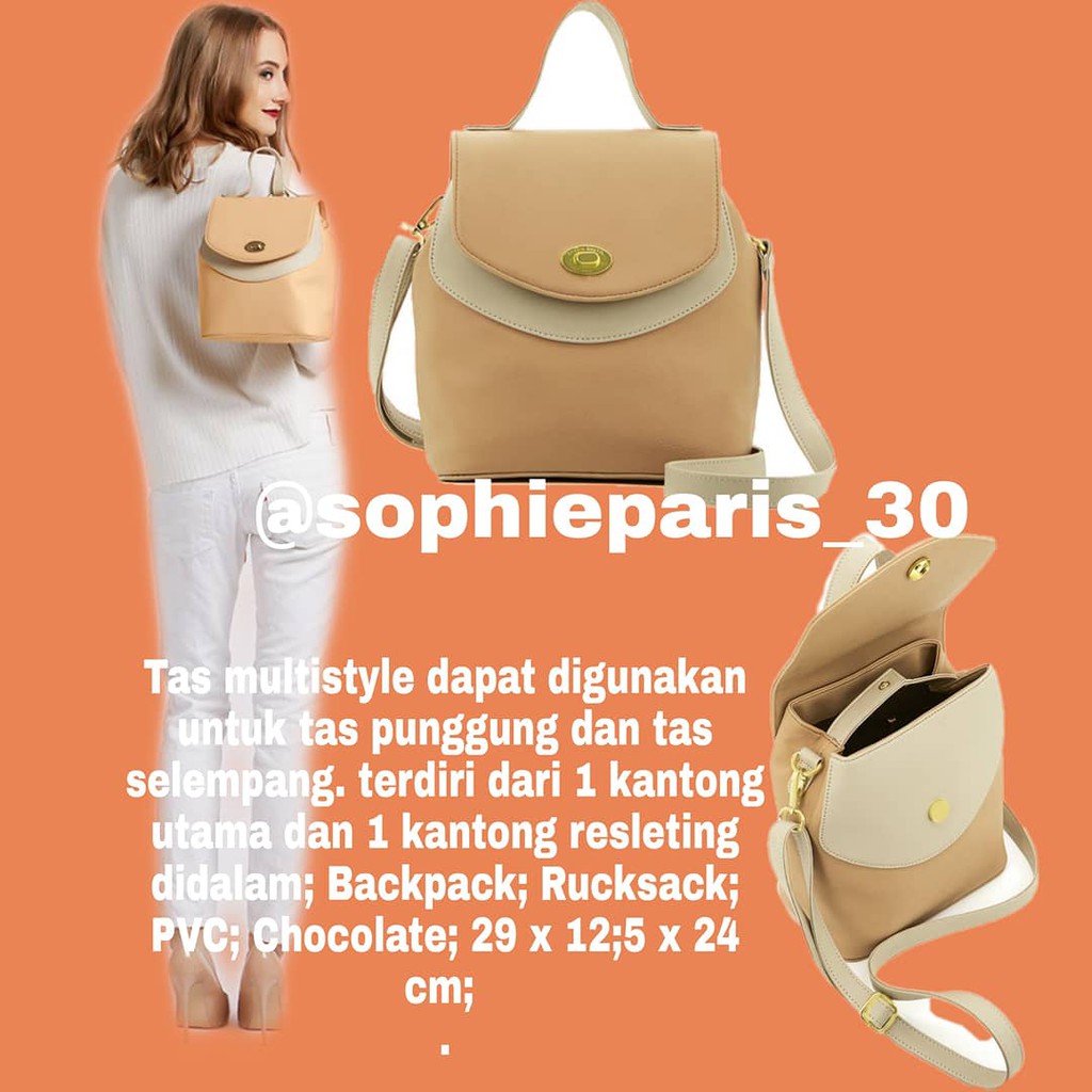 TAS RANSEL SELEMPANG WANITA SOPHIE MARTIN KULIT KOREA GASHINA T4501C3