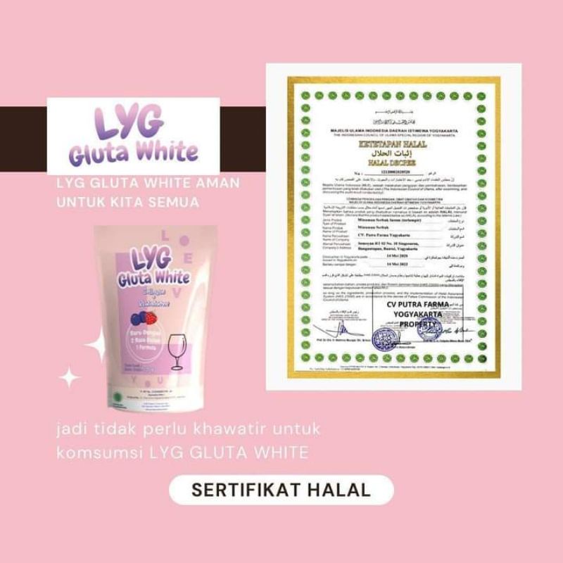 LYG GLUTA WHITE COLLAGEN + GLUTATION BPOM HALAL