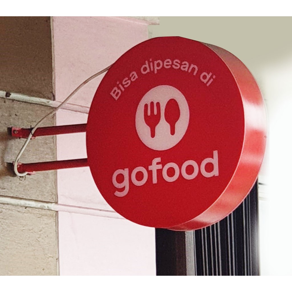 Download Neon Box Gofood Bulat Akrilik Diameter 30cm Shopee Indonesia
