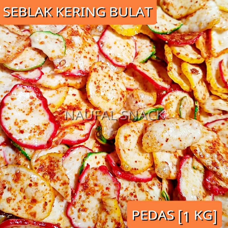 

[PROMO MURAH] 1 KG SEBLAK KERING BULAT kerupuk rasa pedas original extra gurih grosir NAUFAL SNACK