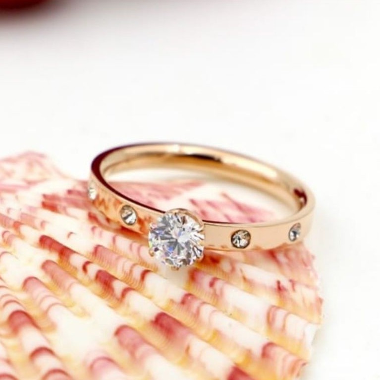 Cincin Titanium wanita Original Diamond stainless