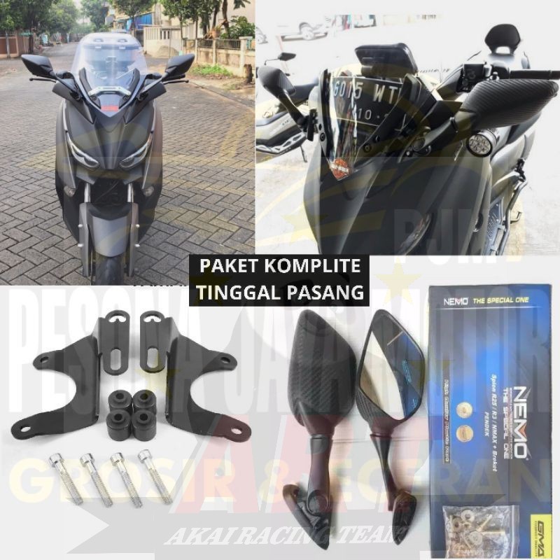 New Spion Yamaha Xmax Spion R25 Buat Xmax Paket Xmax Model R25 Nemo + Breket Serpo