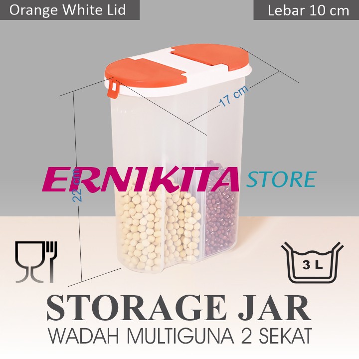 TOPLES 2 SEKAT TEMPAT CEREAL BIJI BIJIAN - Wadah Serbaguna