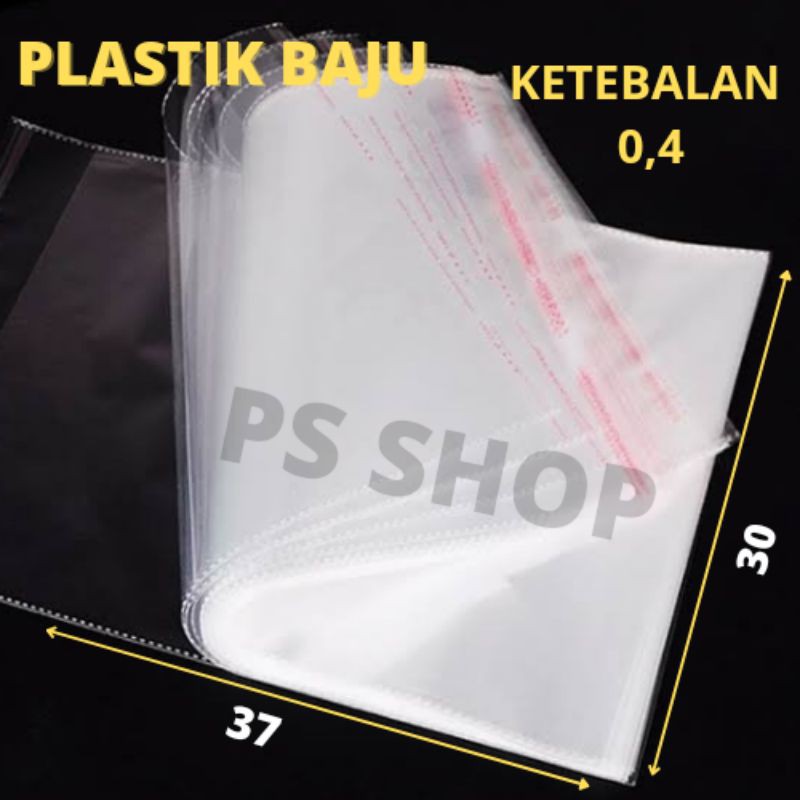 PLASTIK LEM 30x 37 KETEBALAN 0.4 OPP BENING PACKING BAJU DENGAN PEREKAT | Ukuran 30x37 KETEBALAN 0.4 [100 LEMBAR]