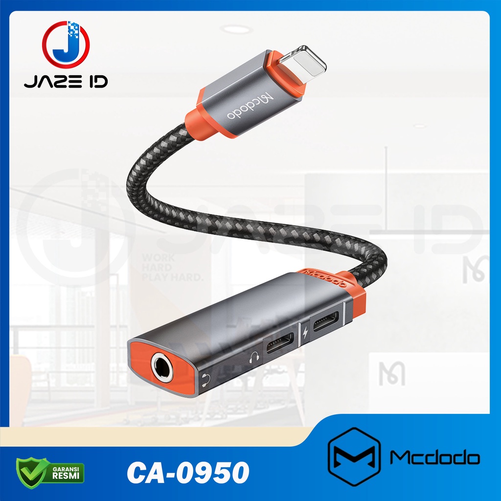 MCDODO CA0950 Converter Splitter Iphone Jack 3.5MM Dual Lightning Mic