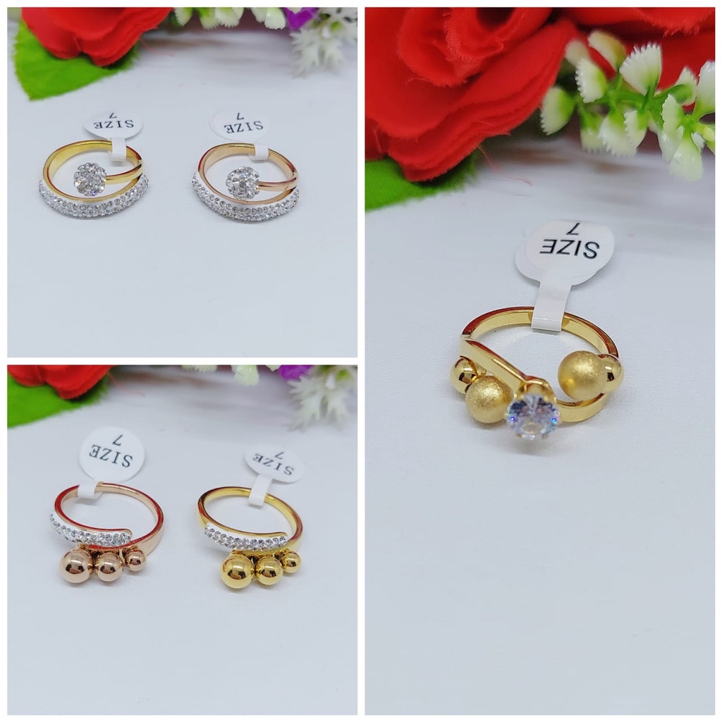 Cincin Titanium Permata Full Perhiasan Fashion T0029-0031